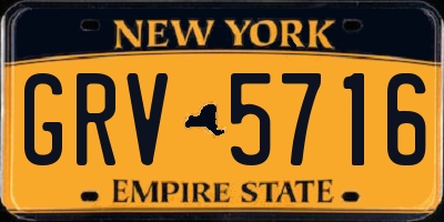 NY license plate GRV5716