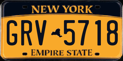 NY license plate GRV5718