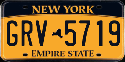 NY license plate GRV5719