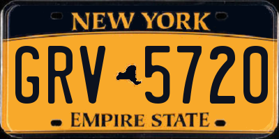 NY license plate GRV5720