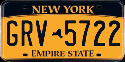 NY license plate GRV5722