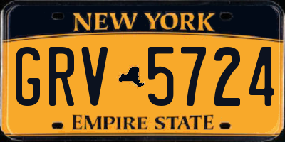 NY license plate GRV5724