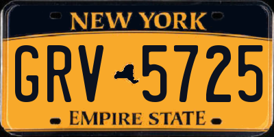 NY license plate GRV5725