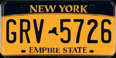 NY license plate GRV5726