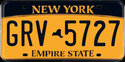NY license plate GRV5727