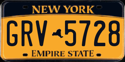 NY license plate GRV5728