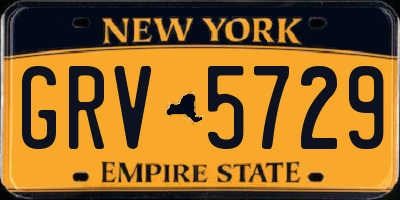 NY license plate GRV5729