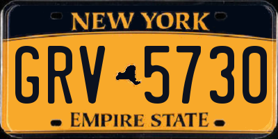 NY license plate GRV5730