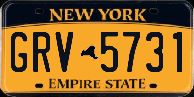 NY license plate GRV5731