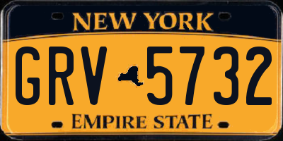 NY license plate GRV5732