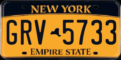 NY license plate GRV5733