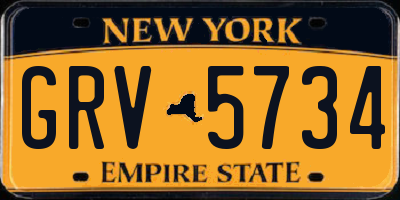 NY license plate GRV5734