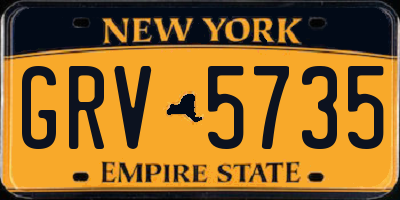 NY license plate GRV5735
