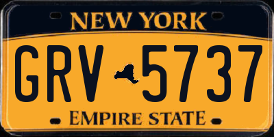 NY license plate GRV5737