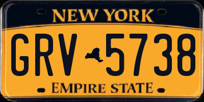 NY license plate GRV5738