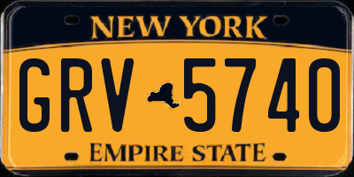NY license plate GRV5740