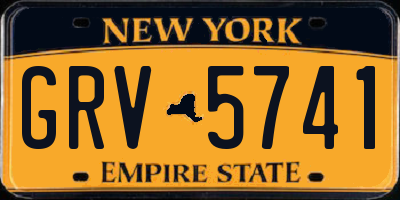 NY license plate GRV5741