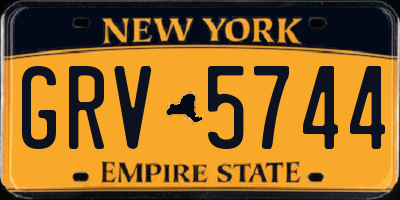 NY license plate GRV5744