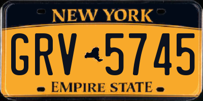 NY license plate GRV5745