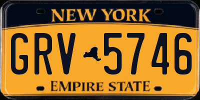 NY license plate GRV5746
