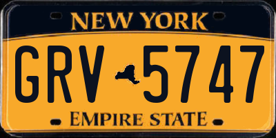 NY license plate GRV5747