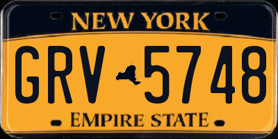 NY license plate GRV5748