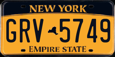 NY license plate GRV5749