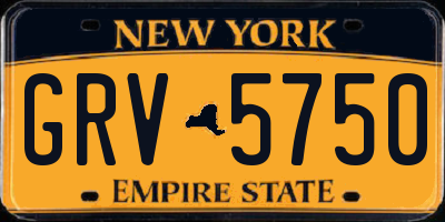 NY license plate GRV5750