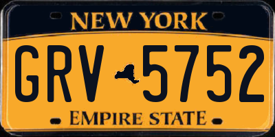 NY license plate GRV5752