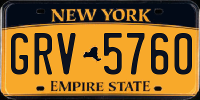 NY license plate GRV5760