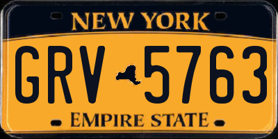 NY license plate GRV5763