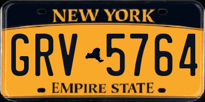 NY license plate GRV5764