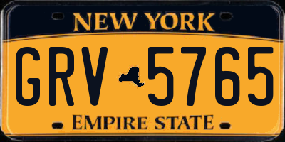 NY license plate GRV5765