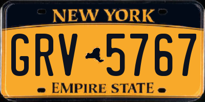 NY license plate GRV5767