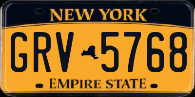 NY license plate GRV5768