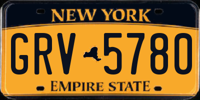 NY license plate GRV5780