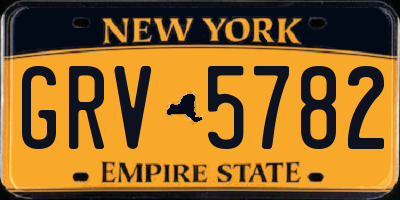 NY license plate GRV5782