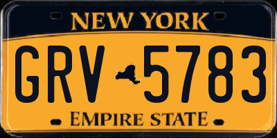 NY license plate GRV5783