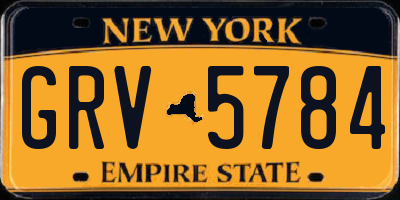 NY license plate GRV5784