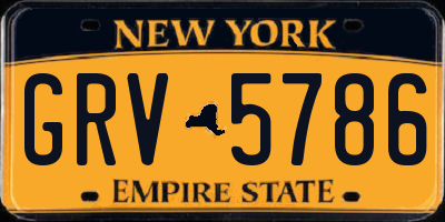 NY license plate GRV5786