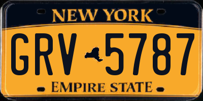 NY license plate GRV5787