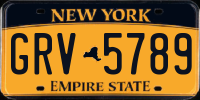 NY license plate GRV5789
