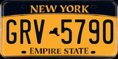 NY license plate GRV5790