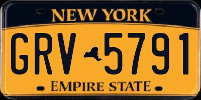 NY license plate GRV5791