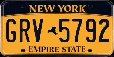 NY license plate GRV5792