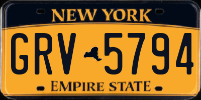 NY license plate GRV5794