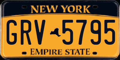NY license plate GRV5795