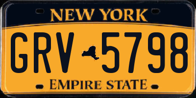 NY license plate GRV5798
