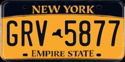 NY license plate GRV5877