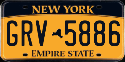 NY license plate GRV5886